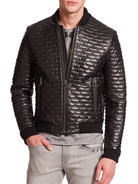 versace leather mens jacket